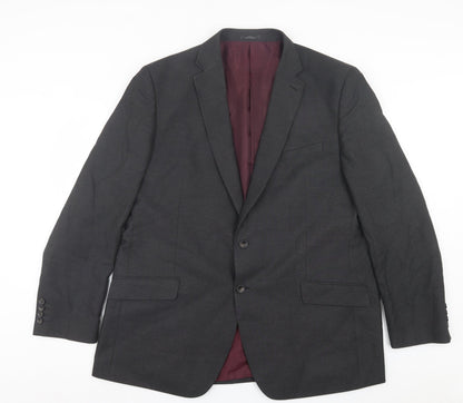 Marks and Spencer Mens Grey Polyacrylate Fibre Jacket Suit Jacket Size 46