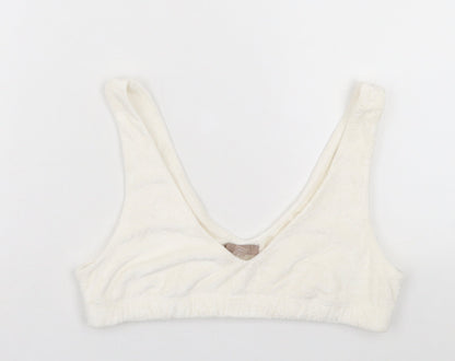 Womens UK Size S H&M White Cropped Tank