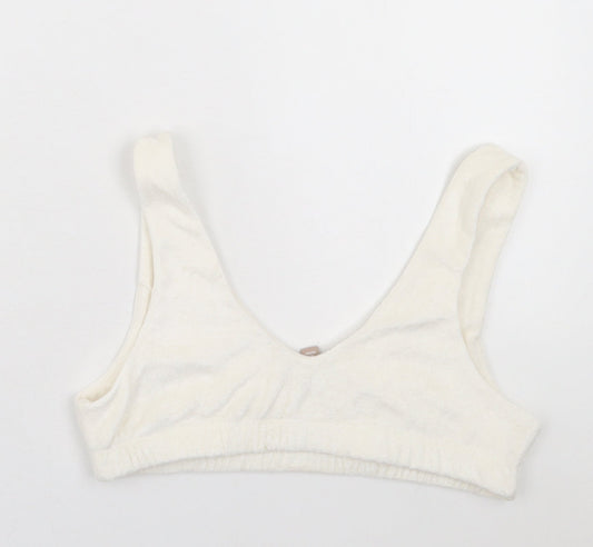 Womens UK Size S H&M White Cropped Tank
