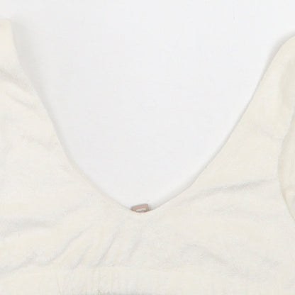 Womens UK Size S H&M White Cropped Tank