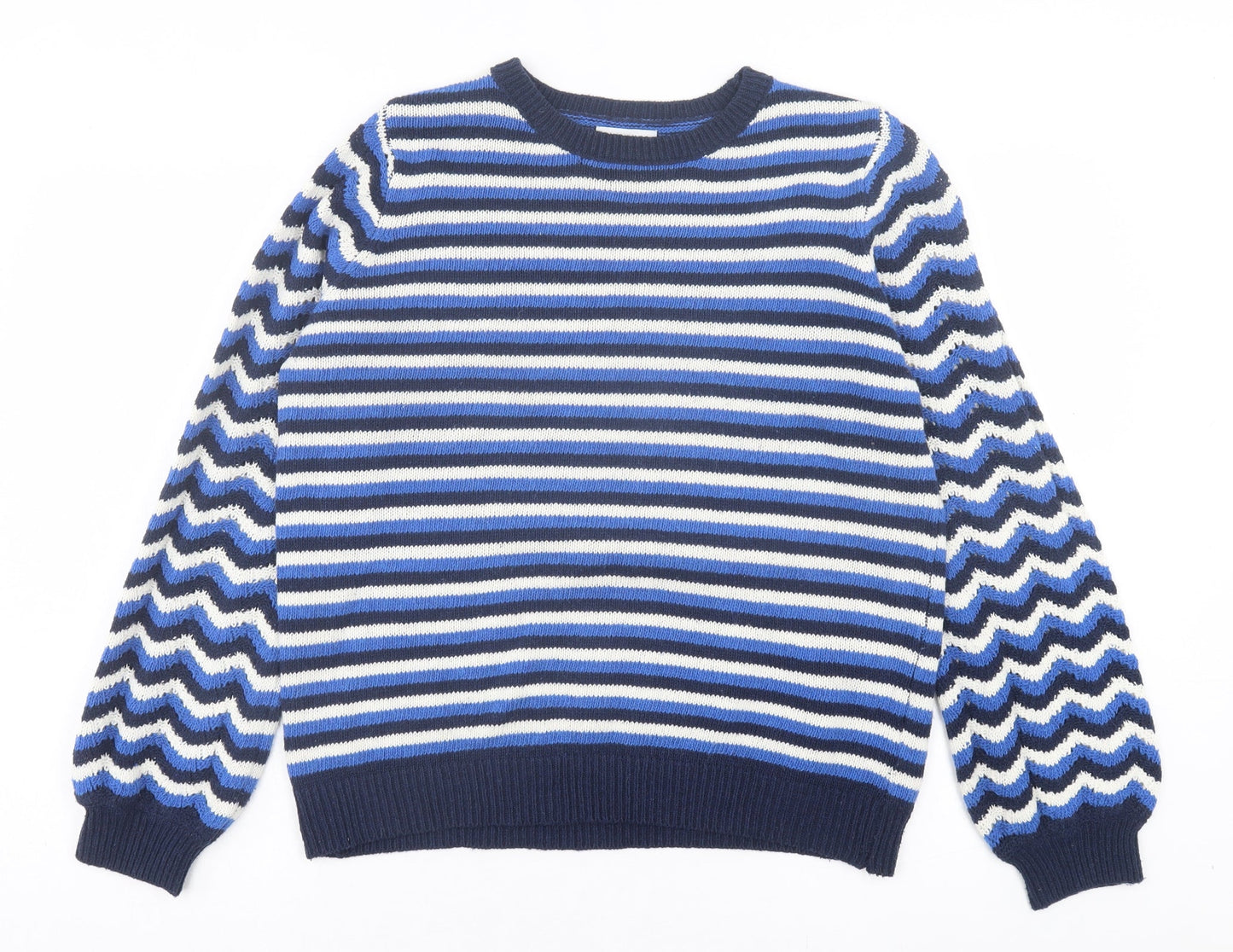 Womens UK Size M Papaya Blue Pullover Jumper