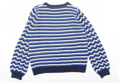Womens UK Size M Papaya Blue Pullover Jumper