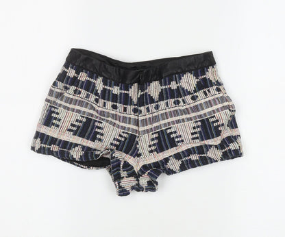 FOREVER 21 Womens Multicoloured Geometric Polyester Hot Pants Shorts Size XS L3 in Regular Zip