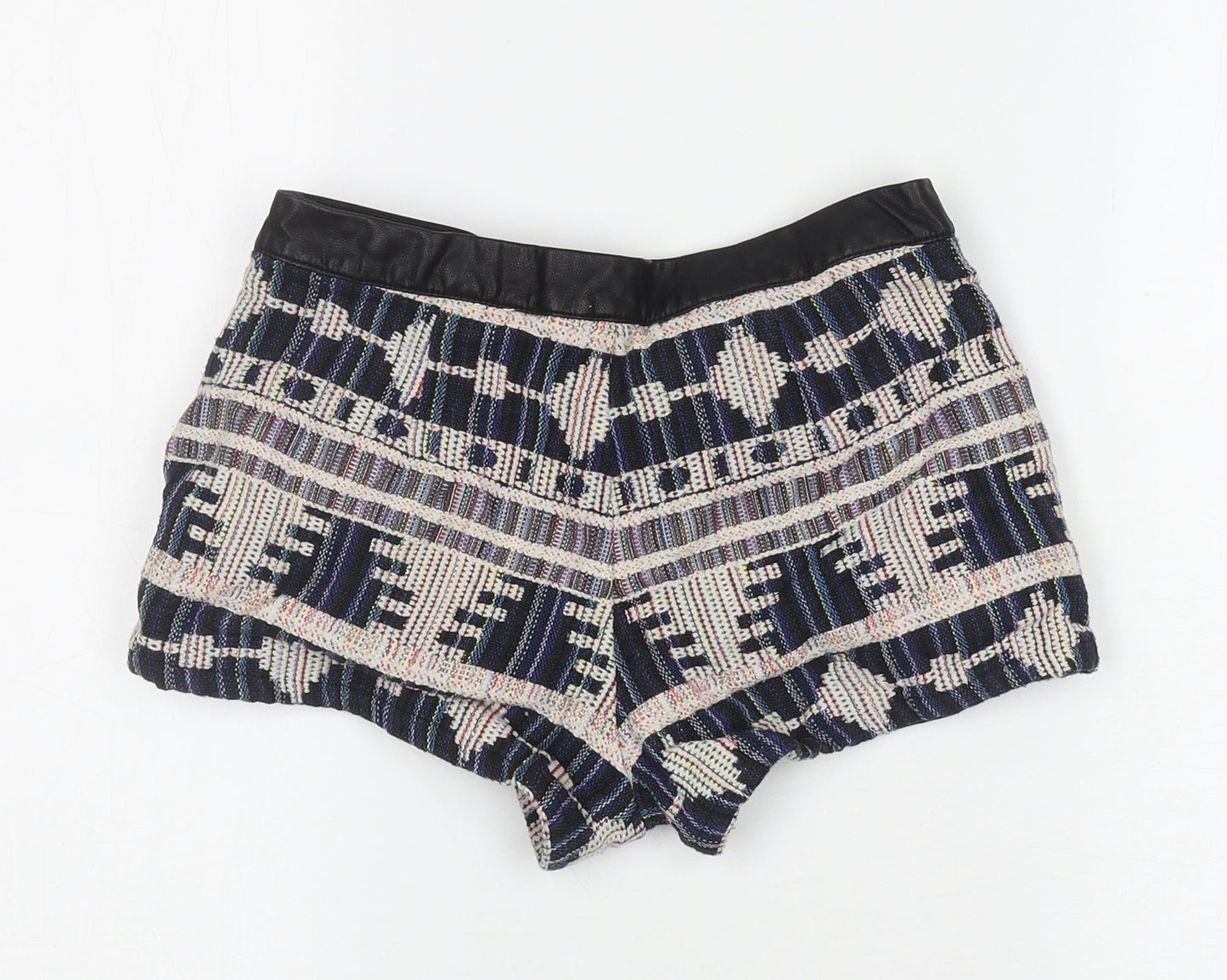 FOREVER 21 Womens Multicoloured Geometric Polyester Hot Pants Shorts Size XS L3 in Regular Zip