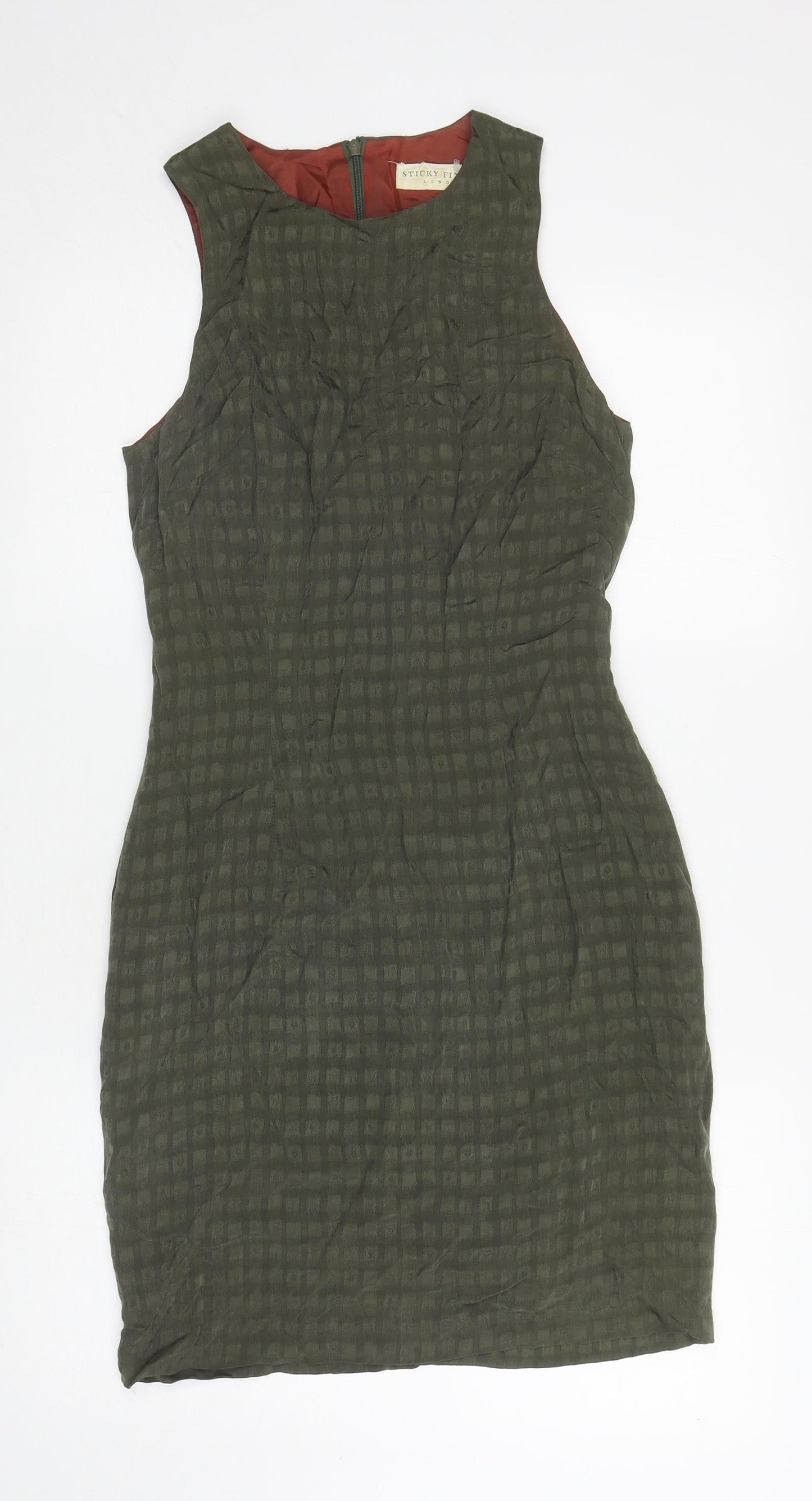 Sticky Fingers Womens Green Polyester Mini Size 10 Round Neck Zip