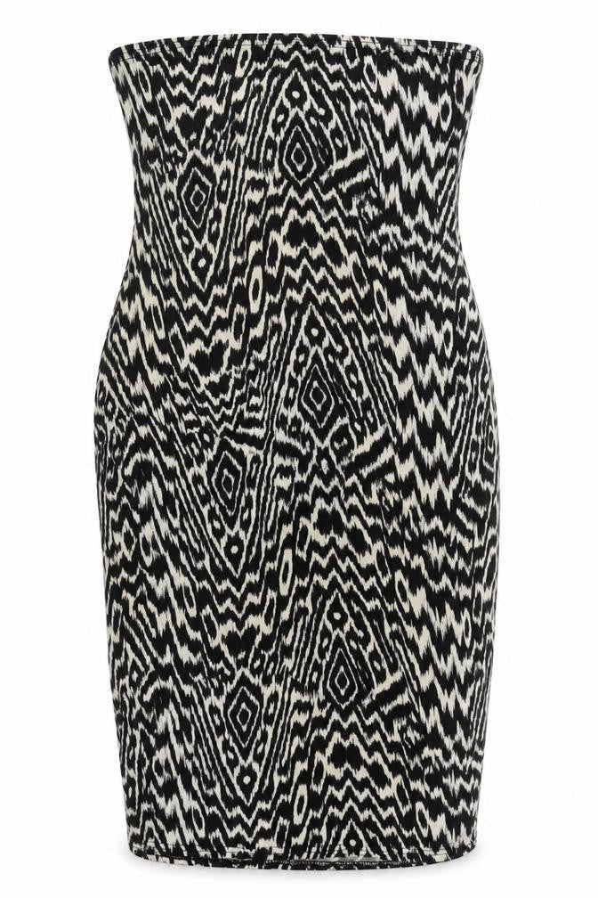 Boohoo Womens White Geometric Viscose Bodycon Size 14 Off the Shoulder Pullover