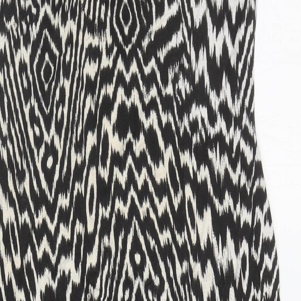 Boohoo Womens White Geometric Viscose Bodycon Size 14 Off the Shoulder Pullover