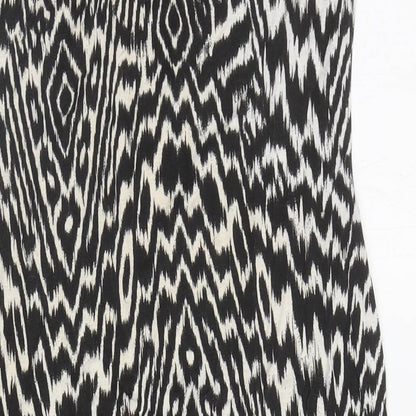 Boohoo Womens White Geometric Viscose Bodycon Size 14 Off the Shoulder Pullover