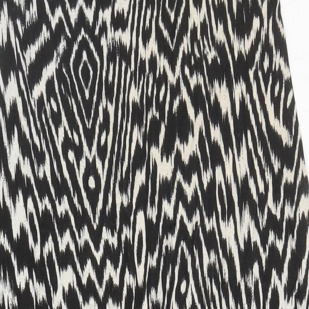 Boohoo Womens White Geometric Viscose Bodycon Size 14 Off the Shoulder Pullover