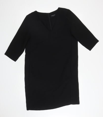 Selected Femme Womens Black Polyester A-Line Size 36 V-Neck Zip