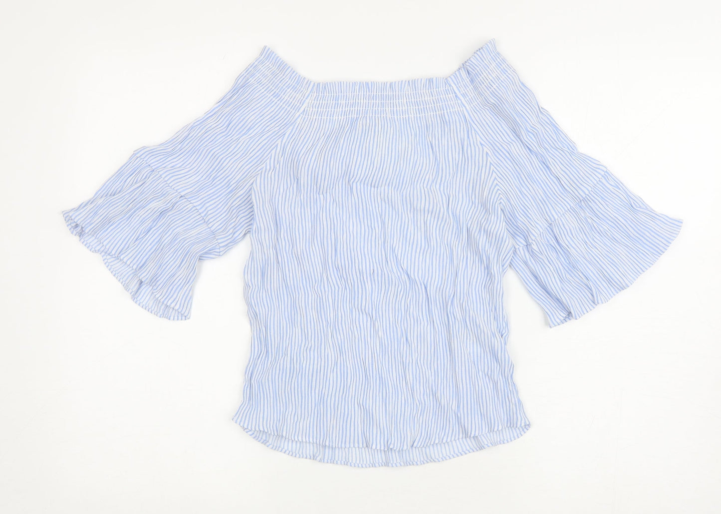 Womens UK Size 8 H&M Blue Basic Blouse