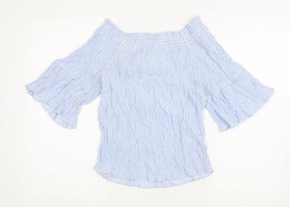 Womens UK Size 8 H&M Blue Basic Blouse