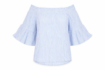 Womens UK Size 8 H&M Blue Basic Blouse