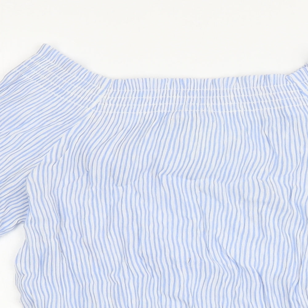 Womens UK Size 8 H&M Blue Basic Blouse