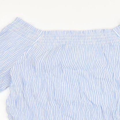 Womens UK Size 8 H&M Blue Basic Blouse
