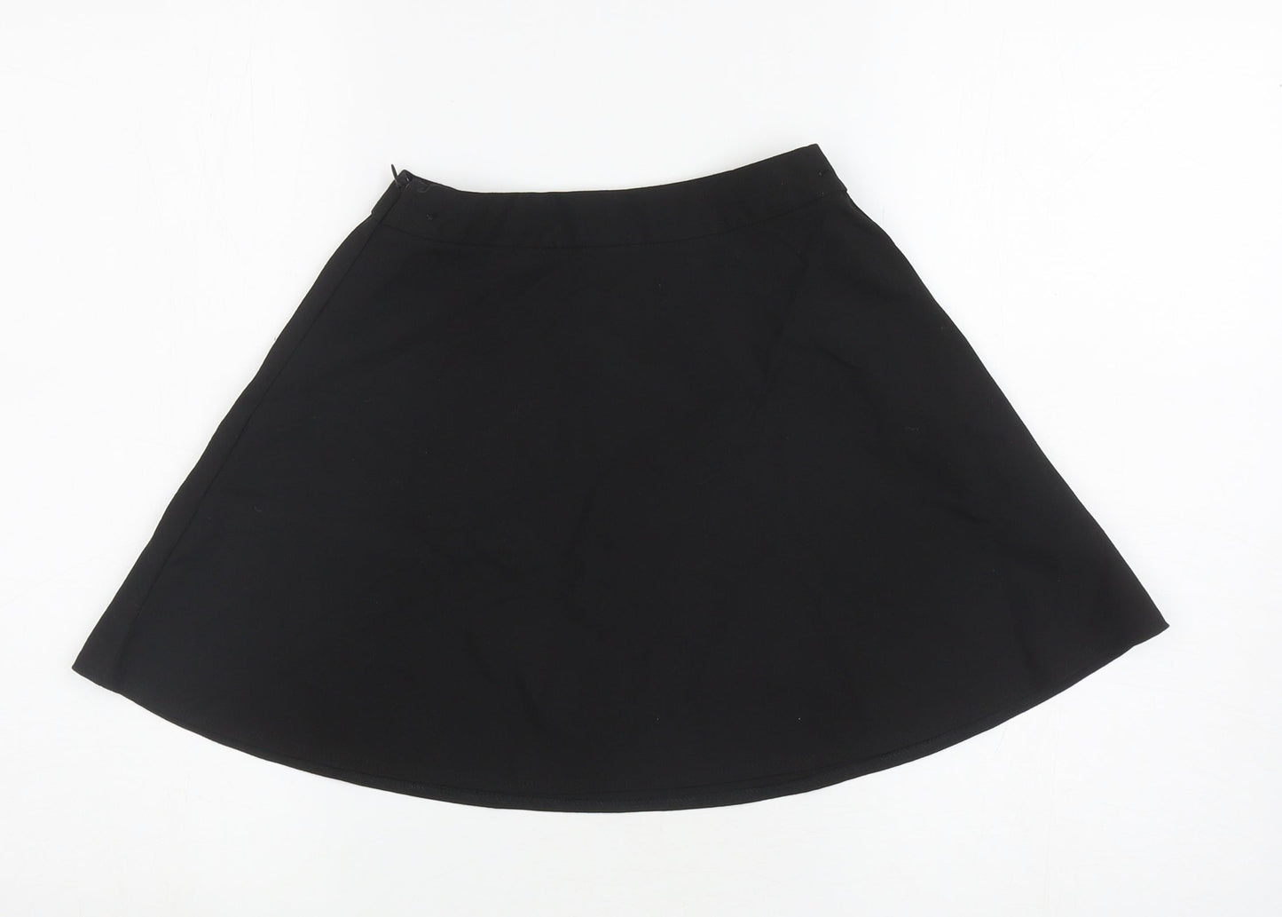 Marks and Spencer Girls Black Polyester Skater Skirt Size 6-7 Years Regular Zip