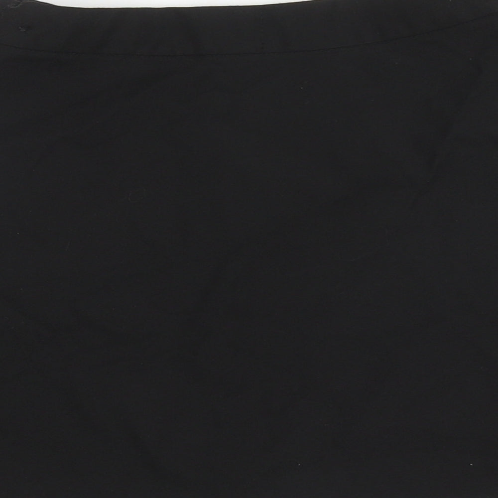 Marks and Spencer Girls Black Polyester Skater Skirt Size 6-7 Years Regular Zip