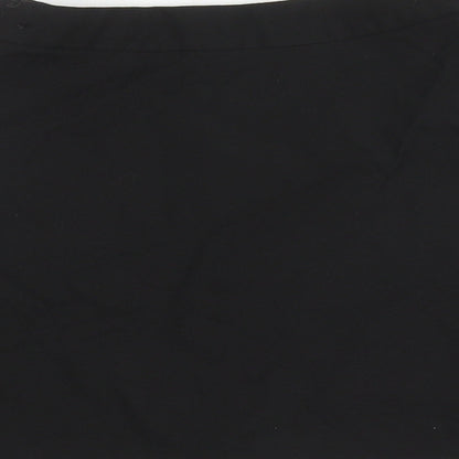 Marks and Spencer Girls Black Polyester Skater Skirt Size 6-7 Years Regular Zip