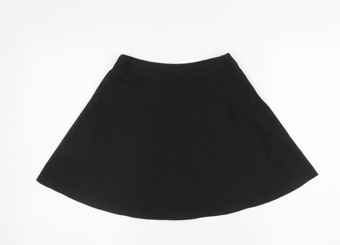 Marks and Spencer Girls Black Polyester Skater Skirt Size 6-7 Years Regular Zip