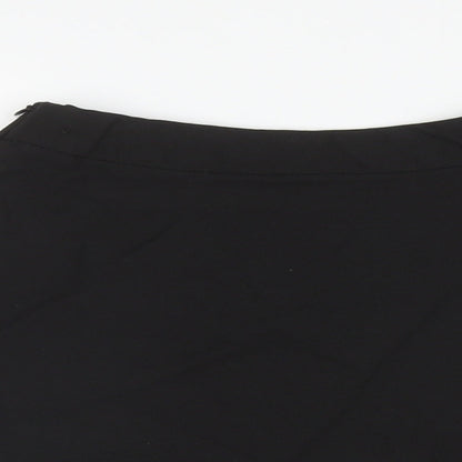Marks and Spencer Girls Black Polyester Skater Skirt Size 6-7 Years Regular Zip