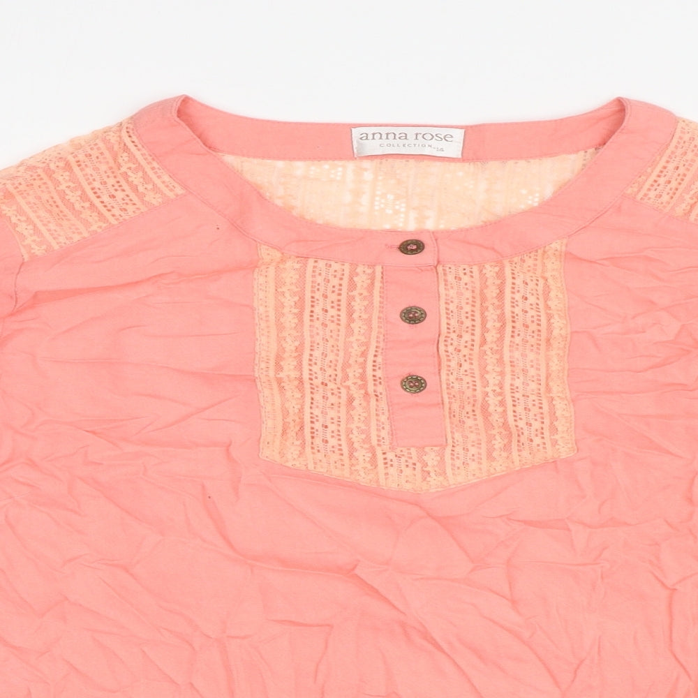 Womens UK Size 4 Anna Rose Pink Basic Blouse