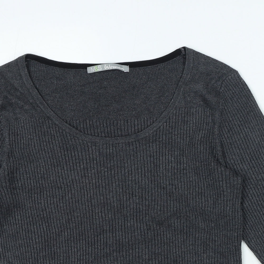 Womens UK Size 14 Marks and Spencer Grey Pullover Jumper
