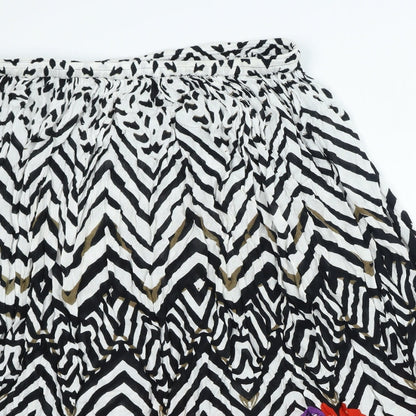 Mitzy Womens Multicoloured Geometric Polyester A-Line Skirt Size L