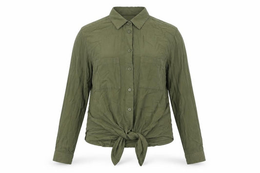 Womens UK Size 6 New Look Green Basic Button-Up
