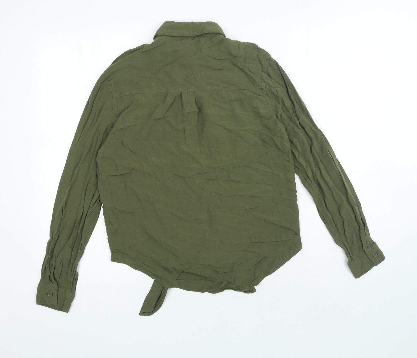 Womens UK Size 6 New Look Green Basic Button-Up