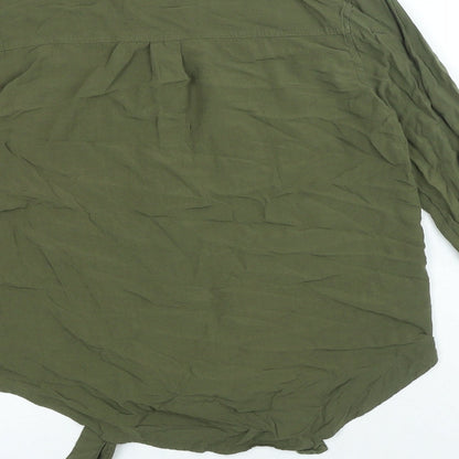 Womens UK Size 6 New Look Green Basic Button-Up