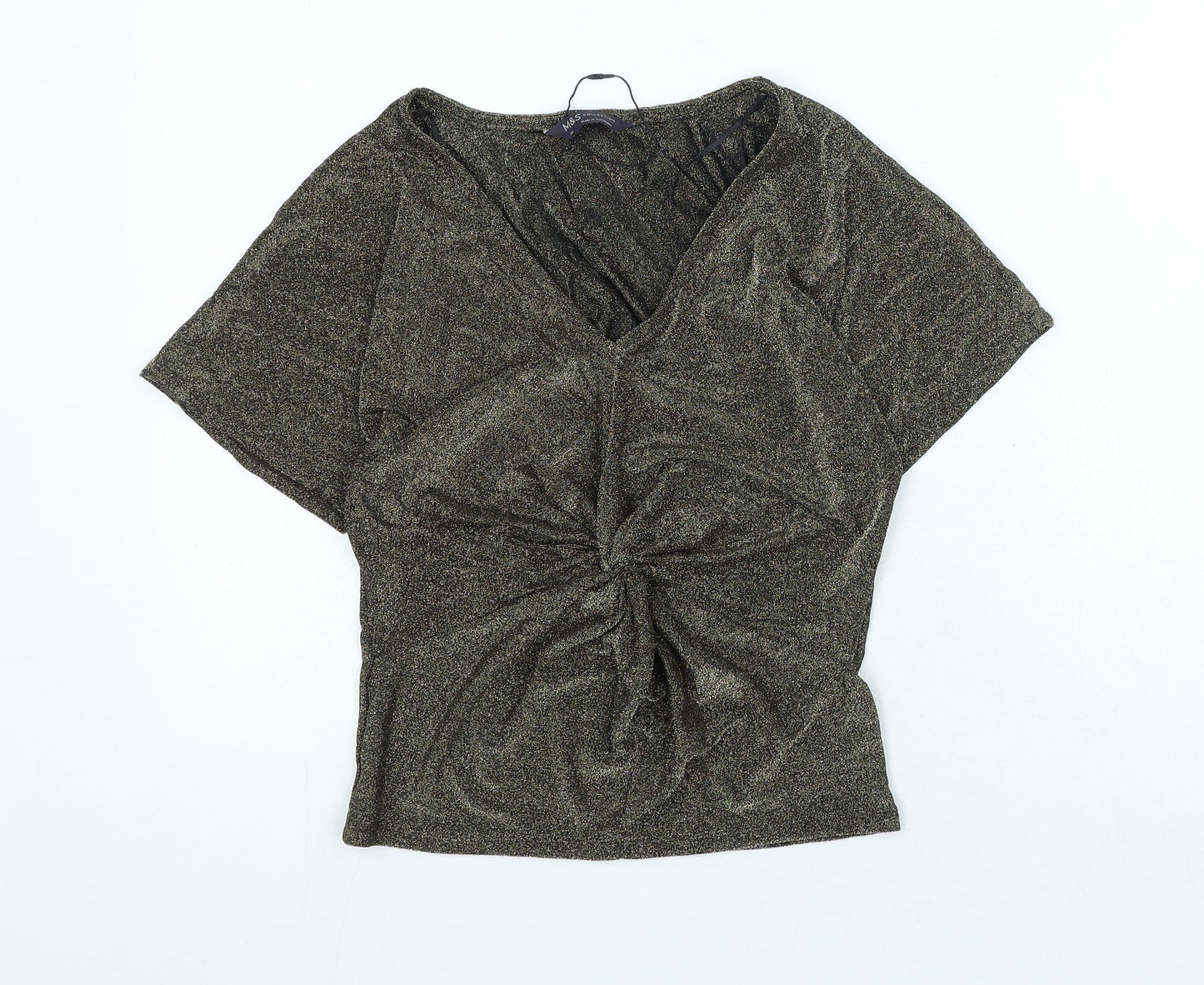 Womens UK Size XS Marks and Spencer Gold Basic Blouse