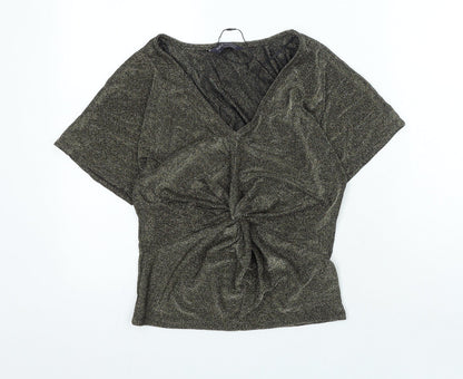 Womens UK Size XS Marks and Spencer Gold Basic Blouse