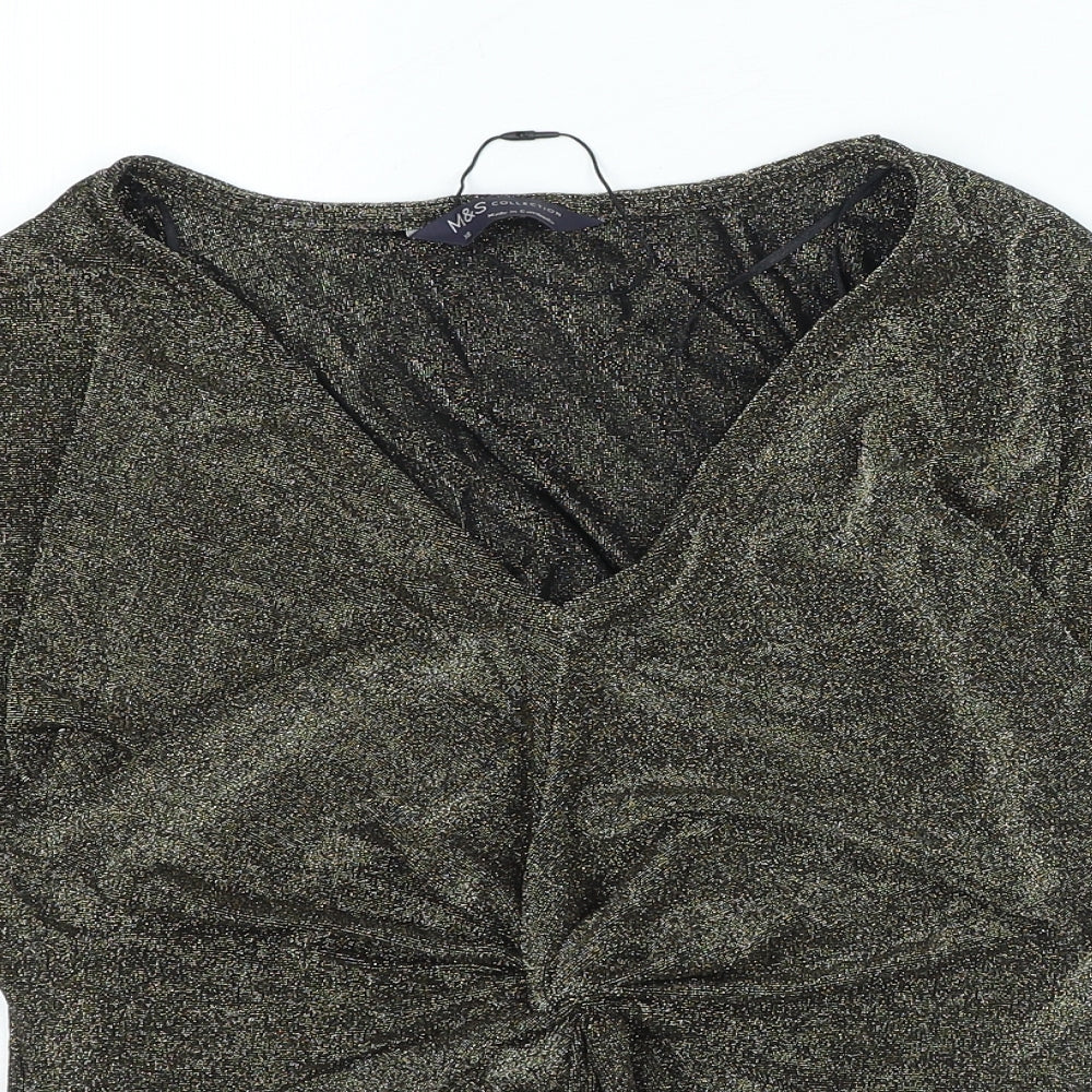 Womens UK Size XS Marks and Spencer Gold Basic Blouse