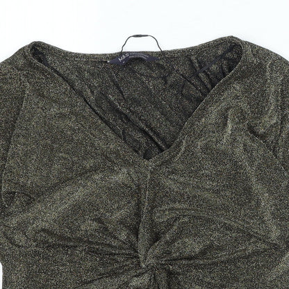 Womens UK Size XS Marks and Spencer Gold Basic Blouse
