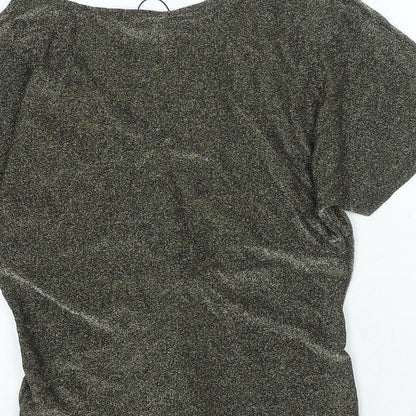 Womens UK Size XS Marks and Spencer Gold Basic Blouse