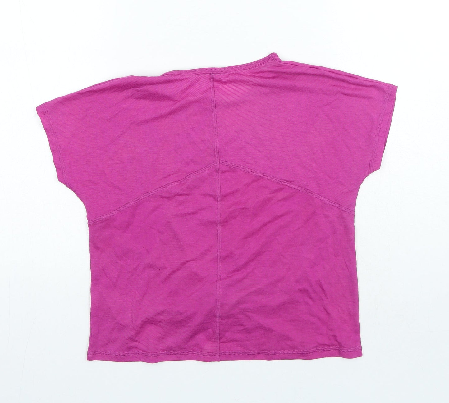 Go Move Girls Purple Polyester Basic T-Shirt Size 9-10 Years Round Neck Pullover - Knot Detail