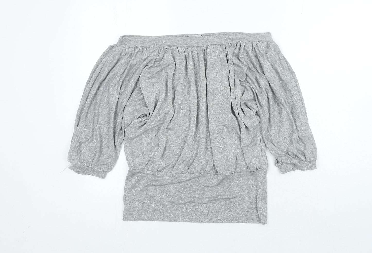 Womens UK Size 12 Dorothy Perkins Silver Basic Blouse