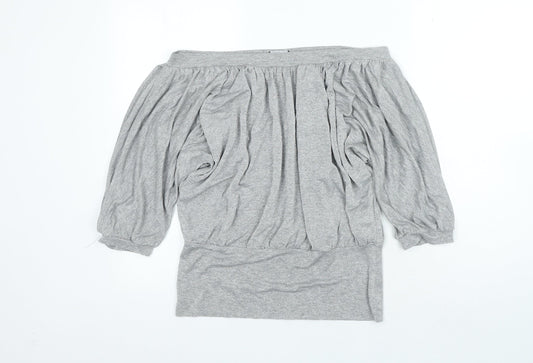 Womens UK Size 12 Dorothy Perkins Silver Basic Blouse