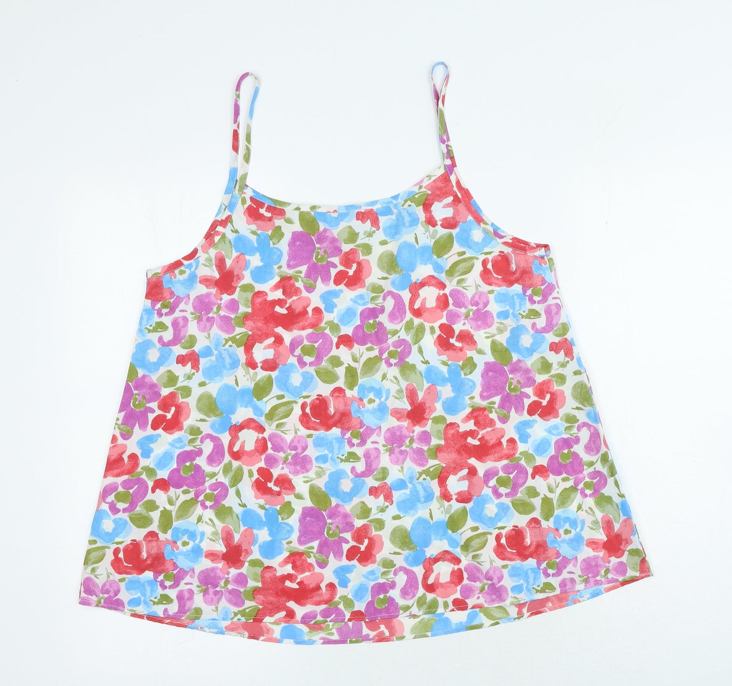 Womens UK Size 14 Peacocks Multicoloured Camisole Blouse