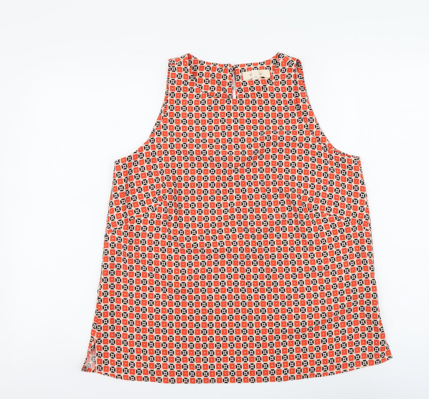 Womens UK Size 12 Per Una Orange Basic Tank