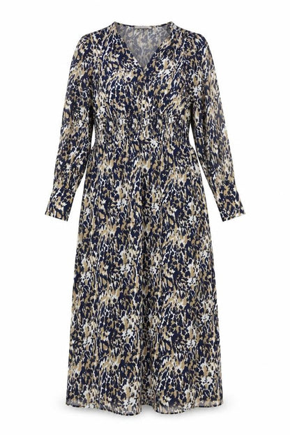 Marks and Spencer Womens Blue Animal Print Viscose Maxi Size 6 V-Neck Pullover