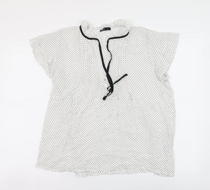 Womens UK Size L TEX White Basic Blouse