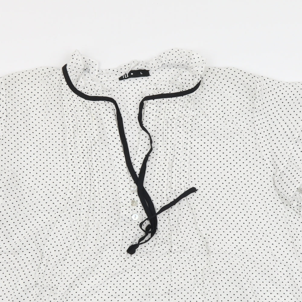 Womens UK Size L TEX White Basic Blouse