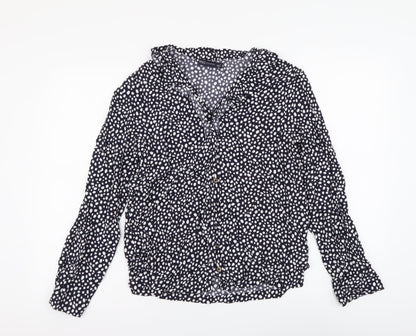 Womens UK Size 8 Marks and Spencer Black Basic Button-Up