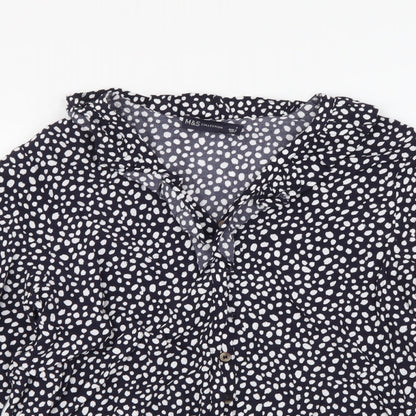 Womens UK Size 8 Marks and Spencer Black Basic Button-Up