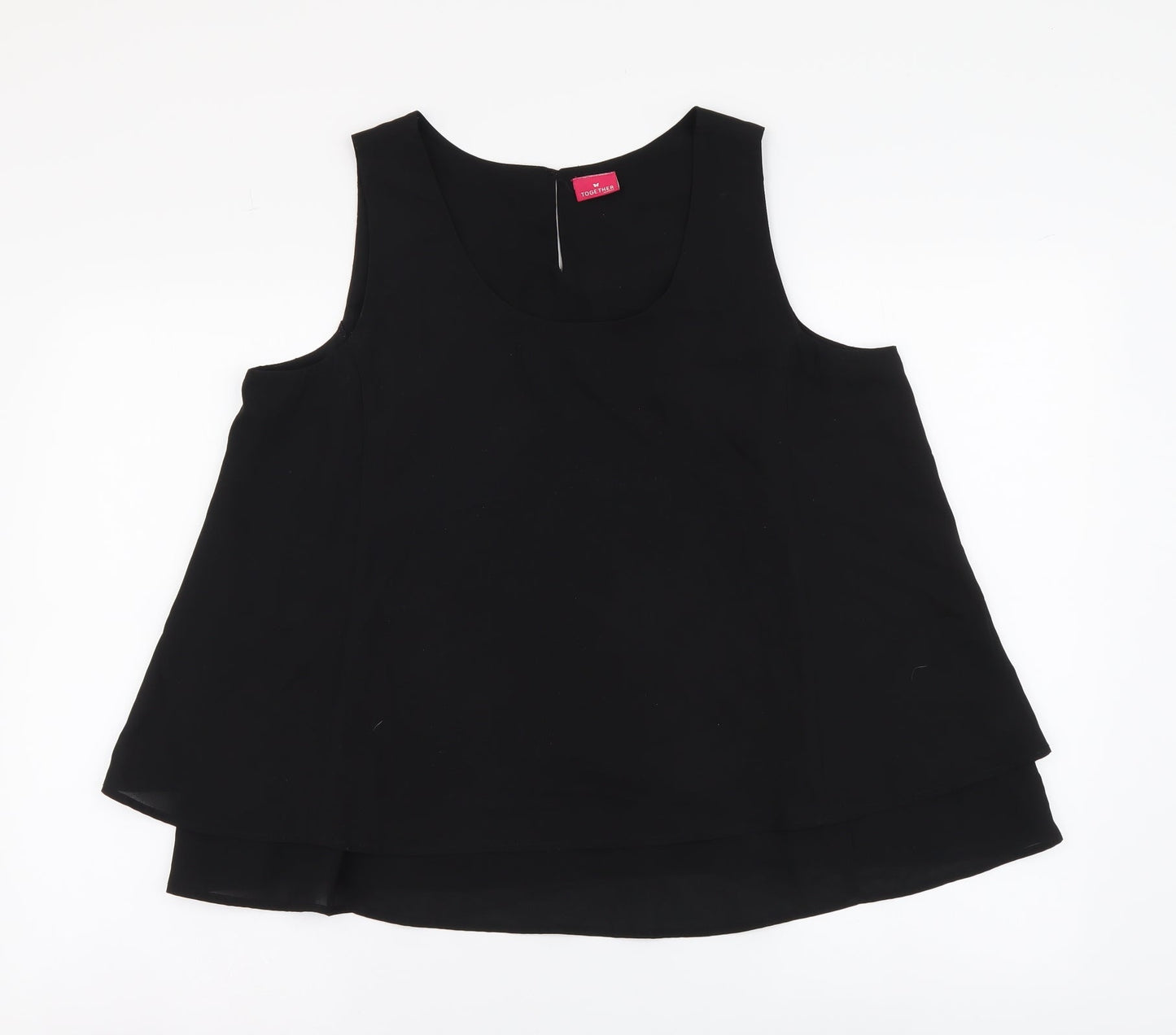 Womens UK Size 14 Together Black Basic Blouse