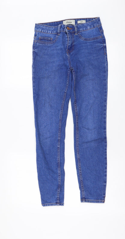New Look Womens Blue Cotton Skinny Jeans Size 6 L26 in Regular Button