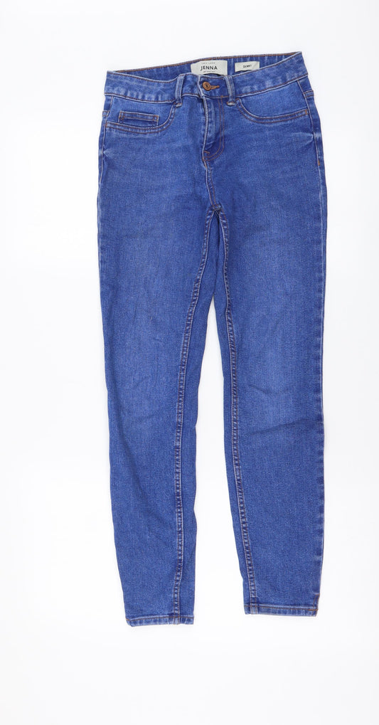 New Look Womens Blue Cotton Skinny Jeans Size 6 L26 in Regular Button