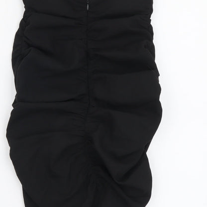 AsYou Womens Black Polyester Mini Skirt Size 8 Zip
