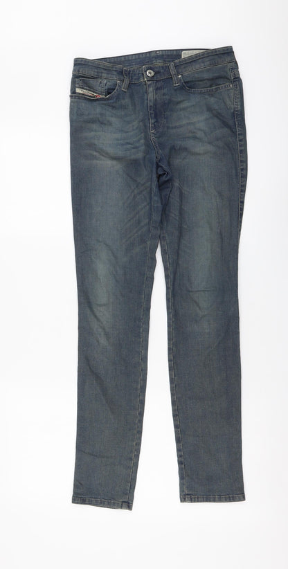 Disel Womens Blue Cotton Skinny Jeans Size 27 in L30 in Regular Button
